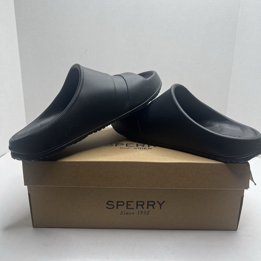 Sperry Windward Float Slide Womens 10 Black Sandals Sport Slides STS87380 NIB